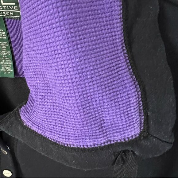 LRL Lauren Y2K Green Label Active Preppy Black Purple Athleisure Sweatshirt XL - Picture 12 of 13
